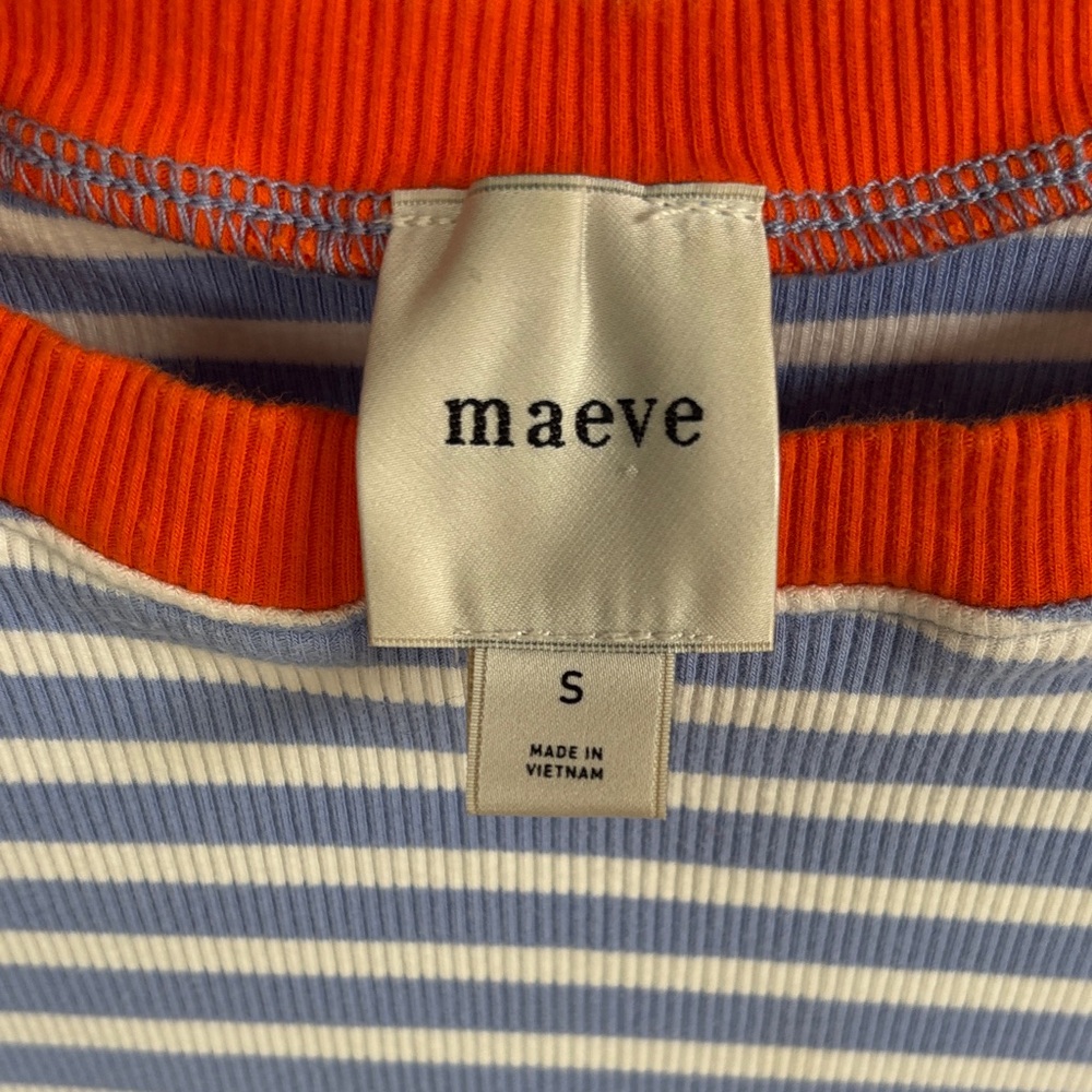 Anthropologie Blue and White Striped Tee